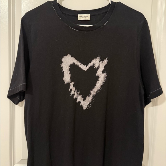 Saint Laurent T-Shirt with Heart Design - Picture 1 of 4